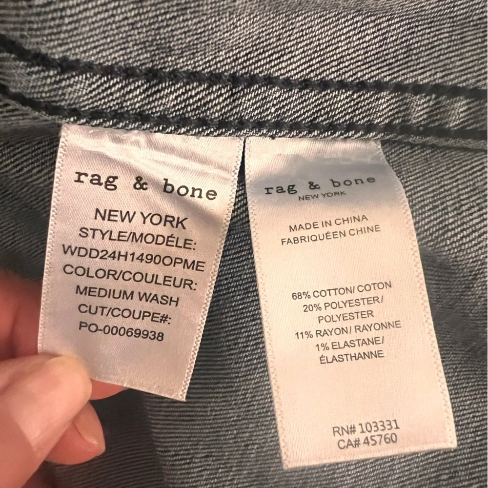 NWT Rag & Bone Medium Wash Jayde Shirt Jacket Size Small Blue - Picture 3 of 10
